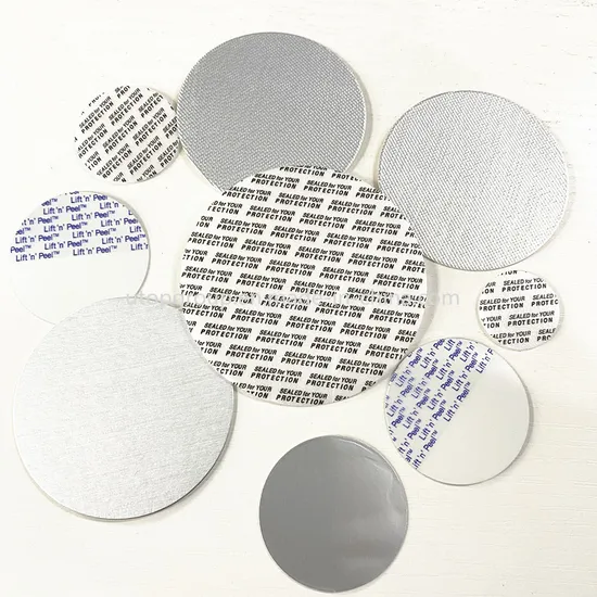 Induction Bottle Cap Aluminum Foil Seal Liner/Wad for Sealing to Coffee Bean Plastic Bottle with Easy Open Tabs Made in China