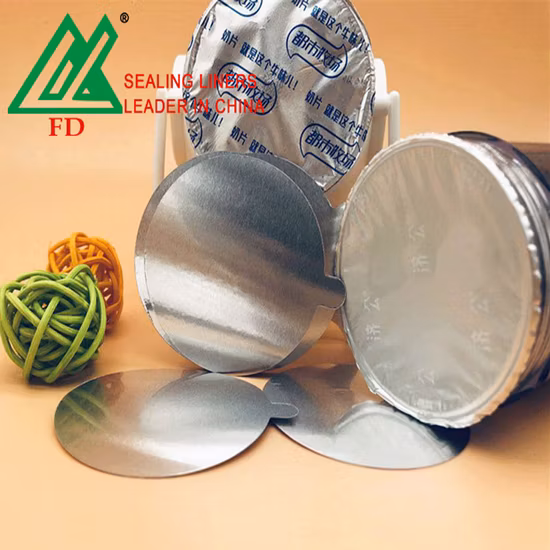 Couvercle de bourre d'étanchéité de papier d'aluminium de prix d'usine de la Chine pour le pot de café en verre/doublure de joint d'induction d'ascenseur et de peau avec l'impression rouge de logo